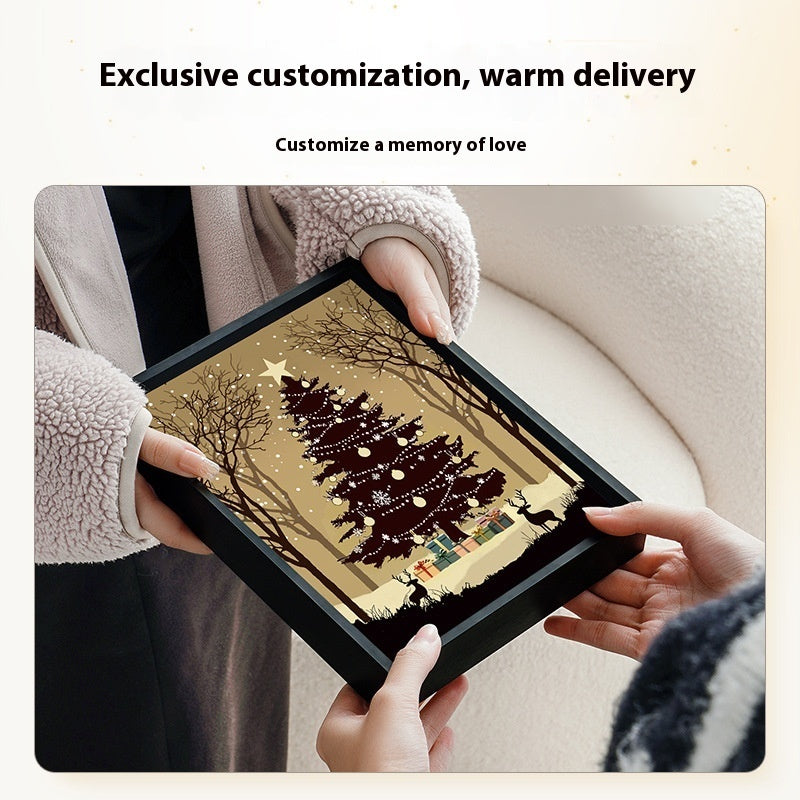 Christmas Tree Painting Bluetooth Speaker Desktop Ornament Gift Light