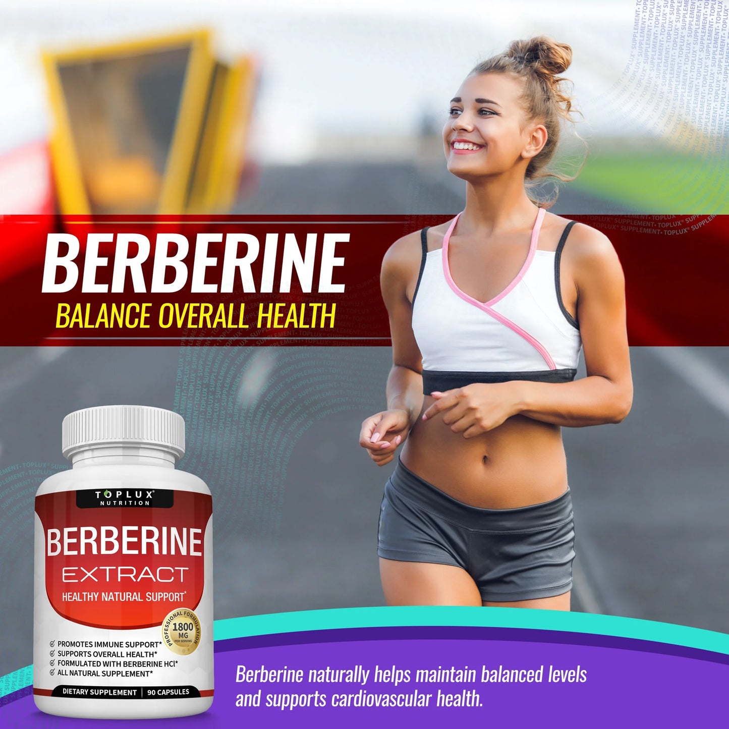 Berberine Supplement 1800Mg Pure Berberine Hcl Supports Healthy Levels 90 Capsules