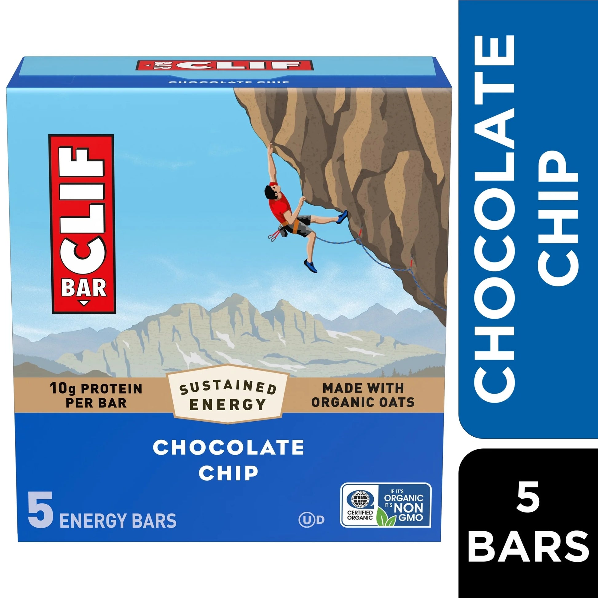 Energy Protein Bars, Chocolate Chip, 5Ct