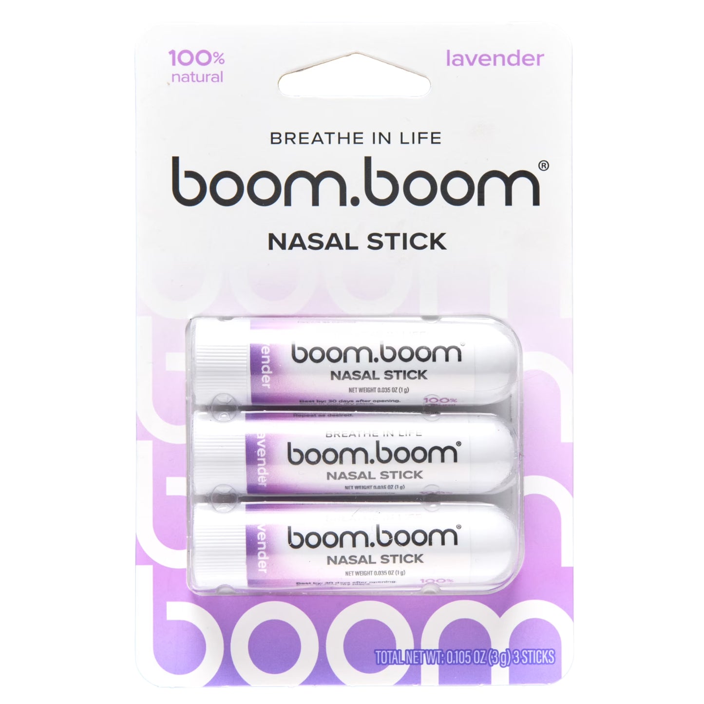 Nasal Stick (3-Pack) | Vapor Flow Technology™ | Cool Refreshing Sensation | Natural Mood Boost | Simple Ingredients | Essential Oils + Menthol Inhaler (Lavender)