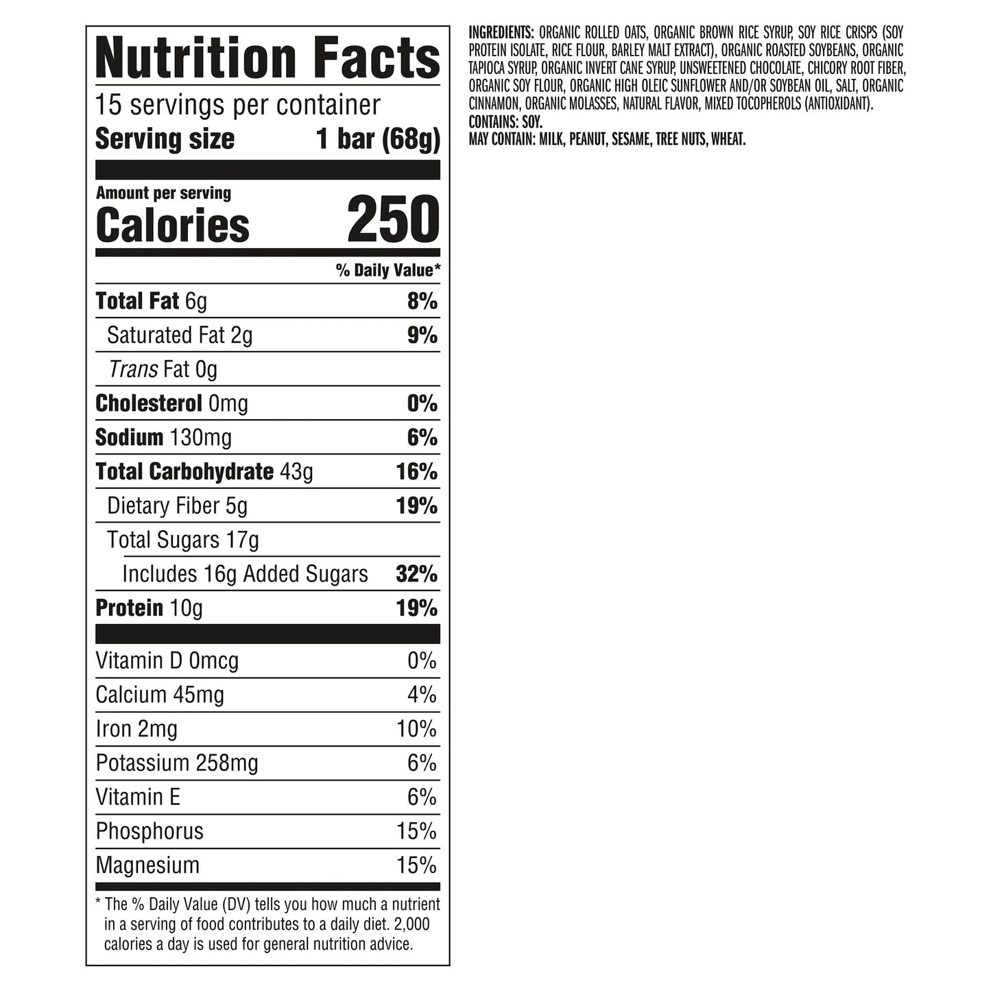 Energy Protein Bars, Chocolate Chip, 15Ct