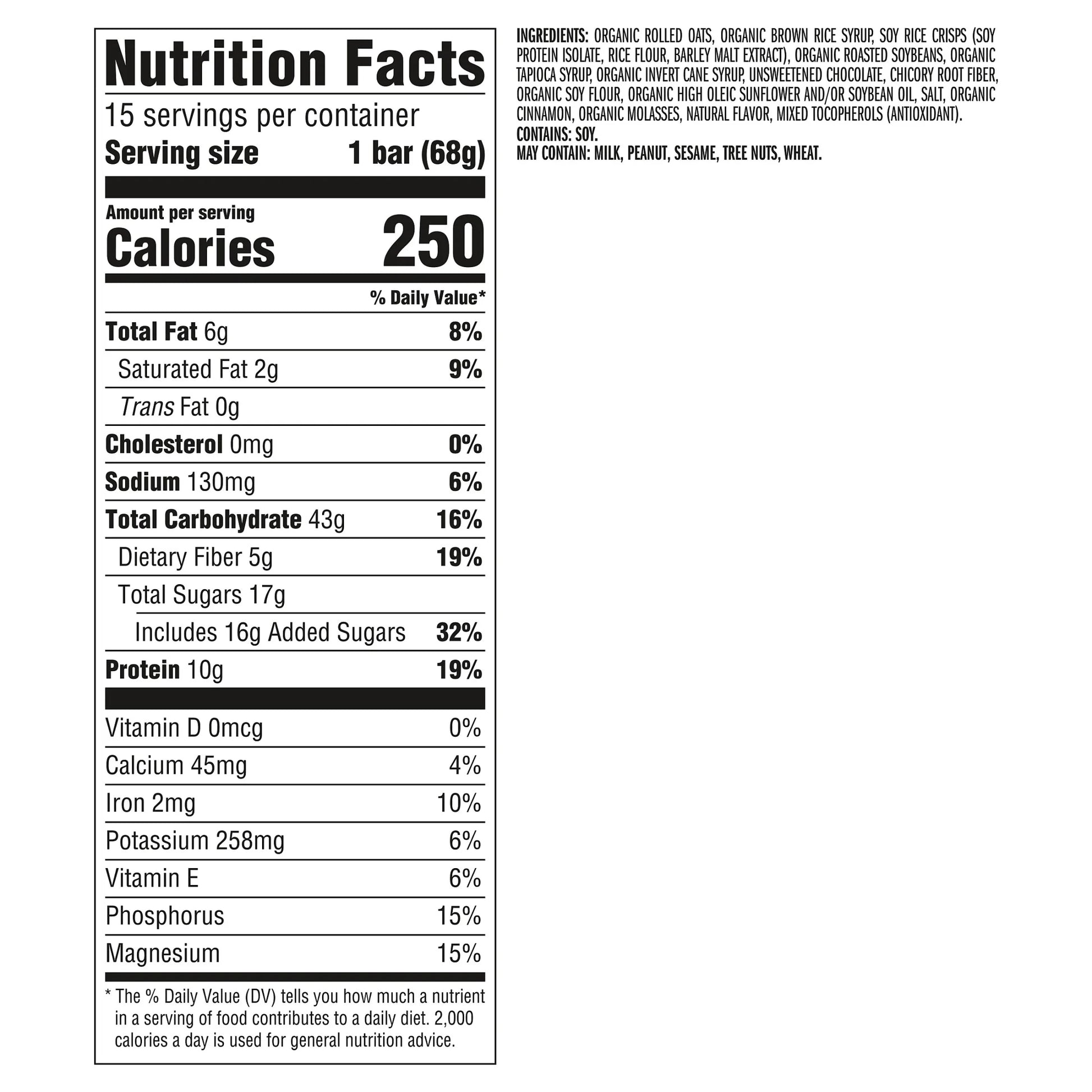 Energy Protein Bars, Chocolate Chip, 15Ct