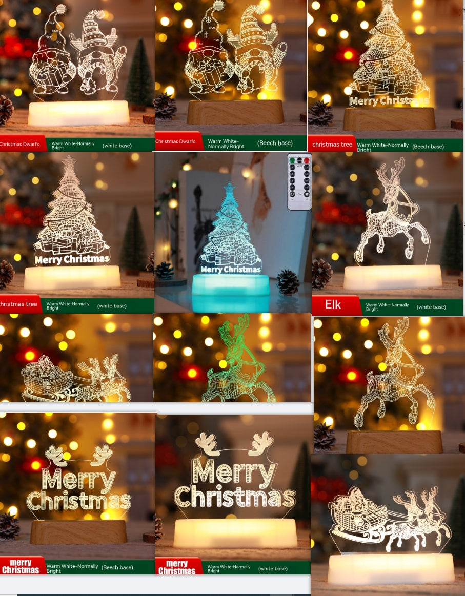 3D Christmas Acrylic Lamp Decoration