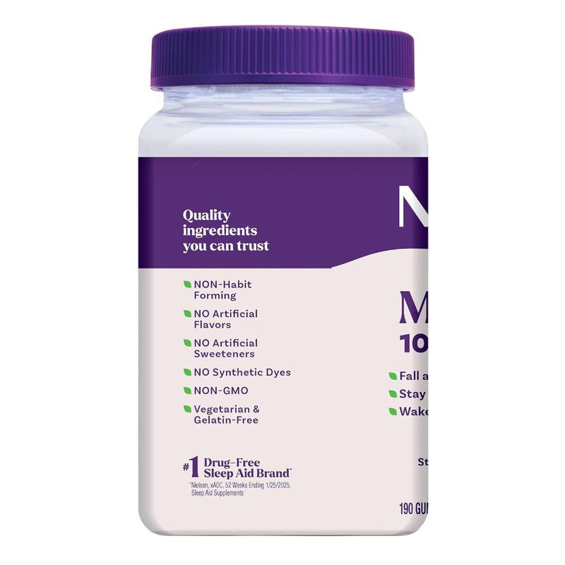 Natrol Melatonin Gummies, Sleep Support, 190 Strawberry-Flavored Adult Melatonin Gummies, 10 Mg Sleep Aids for Adults