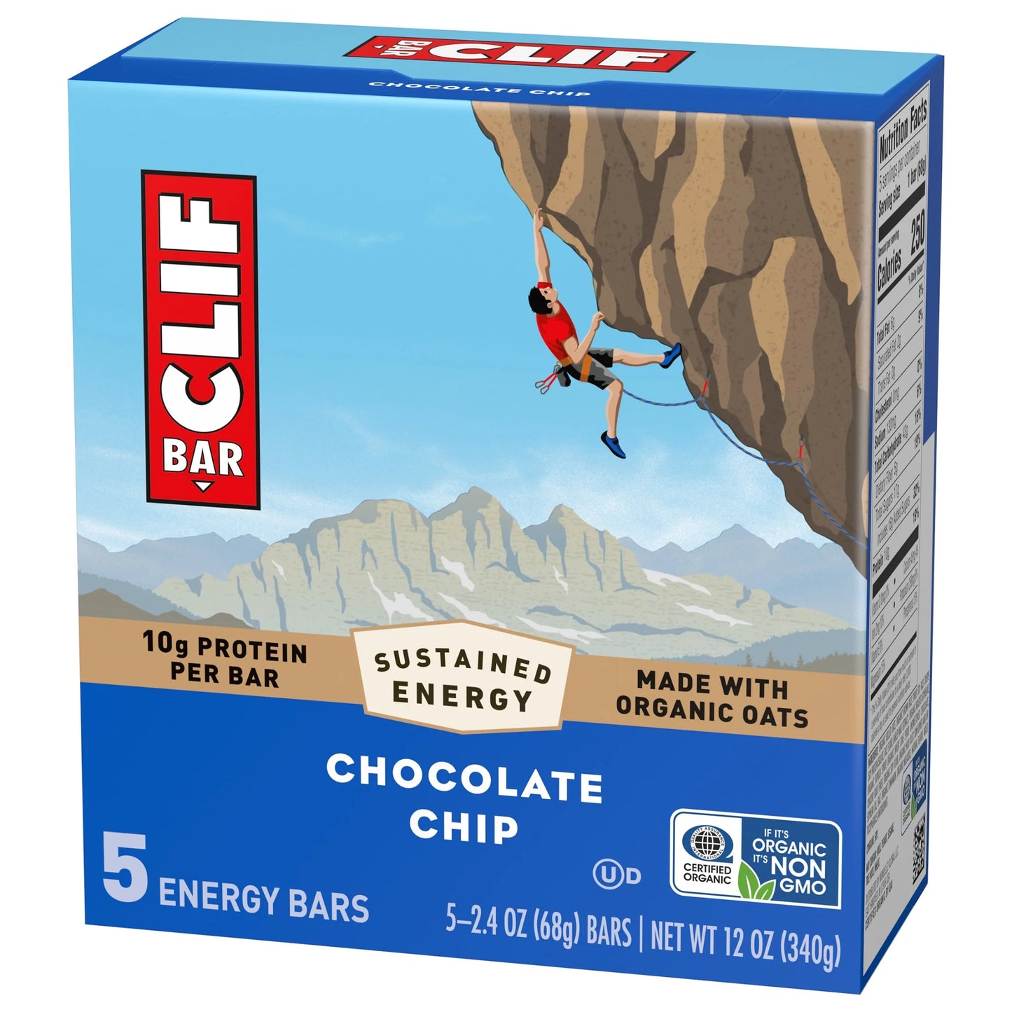 Energy Protein Bars, Chocolate Chip, 5Ct