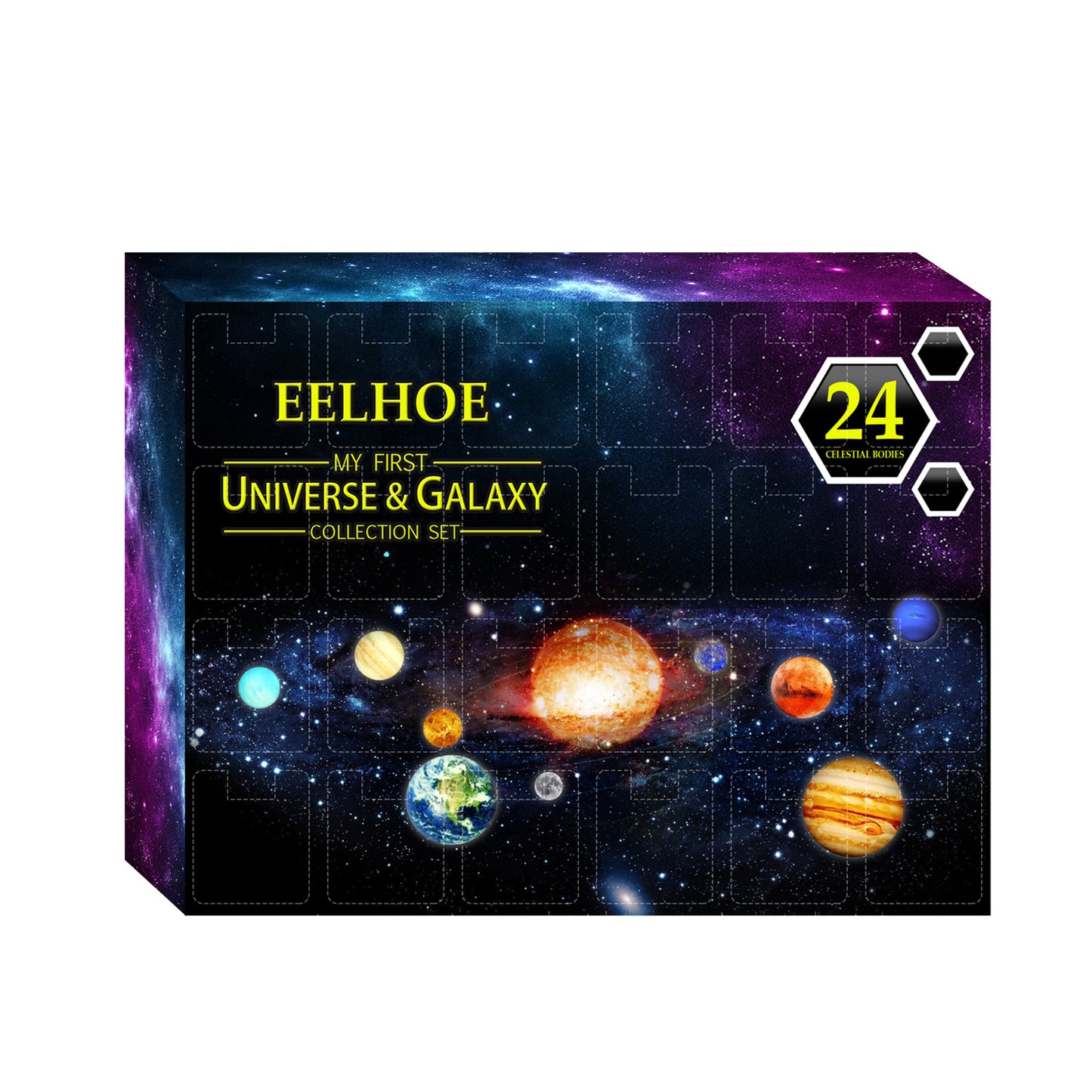 24 Days Galactic Christmas Planets Decoration Box