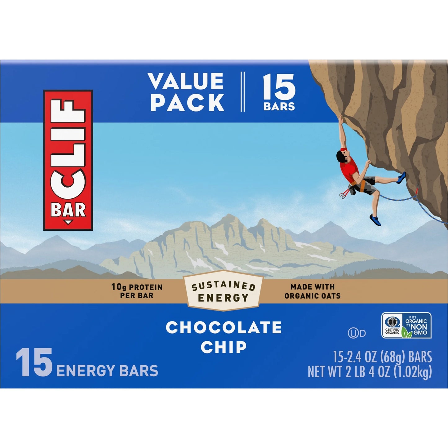 Energy Protein Bars, Chocolate Chip, 15Ct