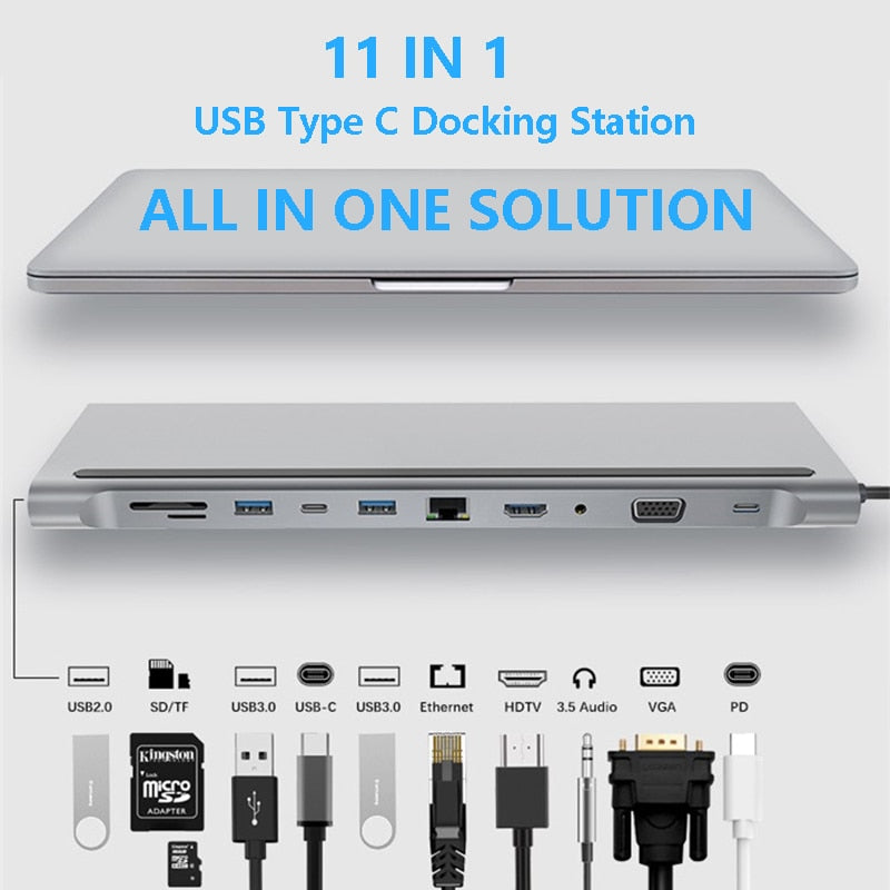 11-in-1 USB Type C Docking Station
