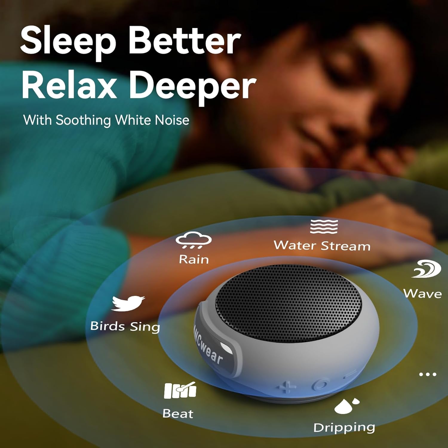 Portable Bluetooth Speakers Wireless Mini Speaker with Enhanced Bass, HD Sound, Wearable Speaker with Microphone, 9.5H Playtime, IPX6 Waterproof for Sports, Outdoor Travel(Gray)