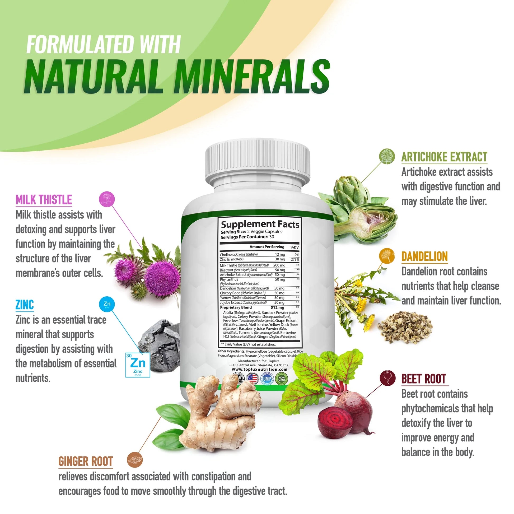 Detox Liver Cleanse Supplement Support Liver & Body Detox Milk Thistle Artichoke Extract Dandelion Root, 25+ Herbs 60 Capsules