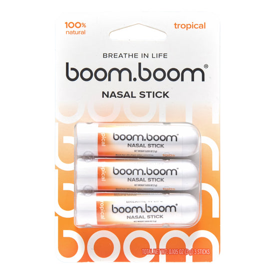 Nasal Stick (3-Pack) | Vapor Flow Technology™ | Cool Refreshing Sensation | Natural Mood Boost | Simple Ingredients | Essential Oils + Menthol Inhaler (Tropical)