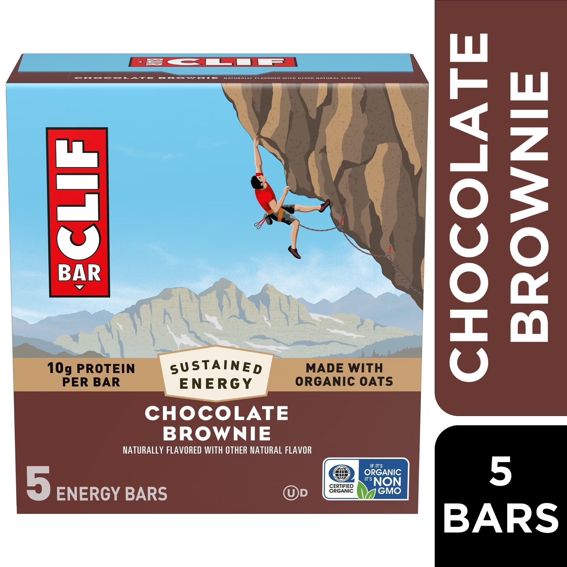 Energy Protein Bars, Chocolate Brownie, 5Ct